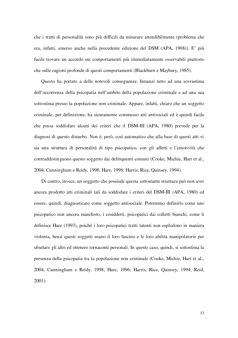 Anteprima della tesi: Personalità e dinamiche violente: sadismo, psicopatia e perversione sadomasochistica, Pagina 13