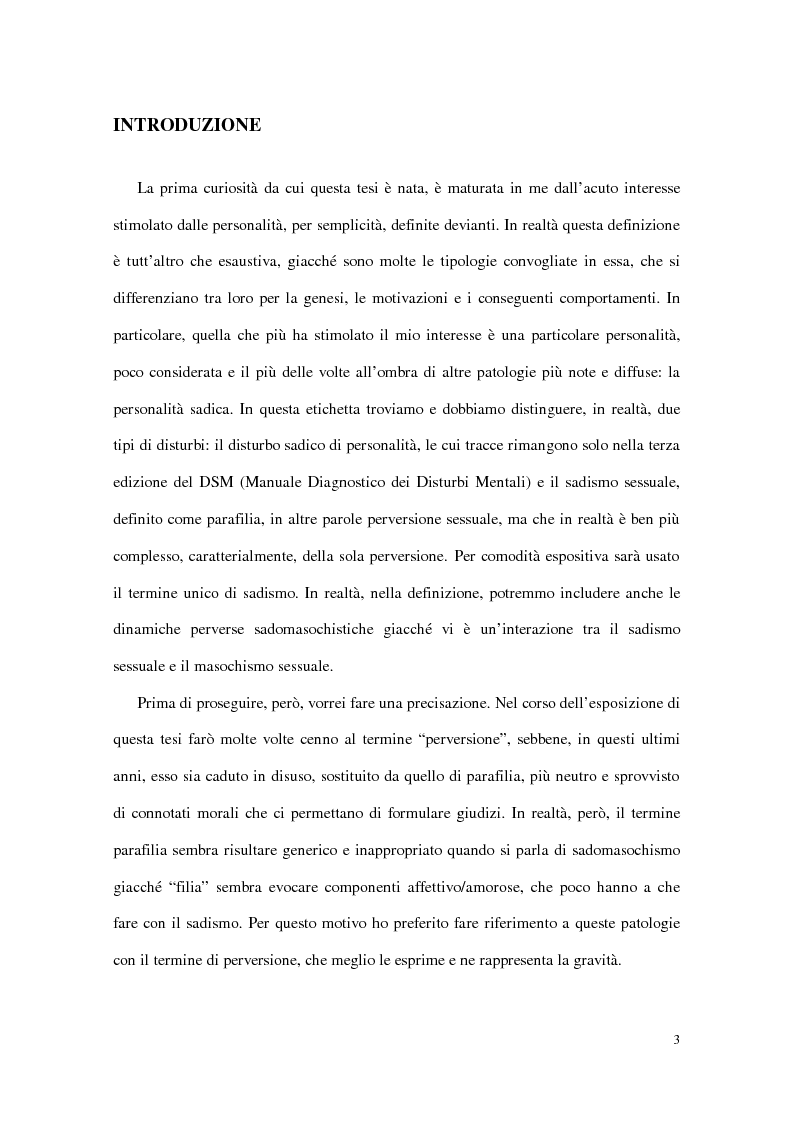 Anteprima della tesi: Personalità e dinamiche violente: sadismo, psicopatia e perversione sadomasochistica, Pagina 3