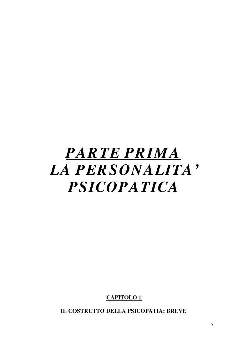 Anteprima della tesi: Personalità e dinamiche violente: sadismo, psicopatia e perversione sadomasochistica, Pagina 9