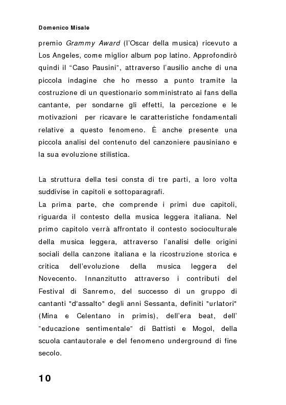 Anteprima della tesi: ''Spaghetti-pop''. Il caso Pausini e il successo internazionale dei cantanti italiani. Fenomenologia e processi comunicativi della musica leggera italiana., Pagina 10