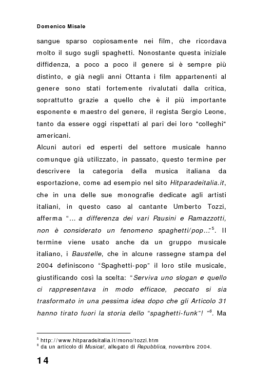 Anteprima della tesi: ''Spaghetti-pop''. Il caso Pausini e il successo internazionale dei cantanti italiani. Fenomenologia e processi comunicativi della musica leggera italiana., Pagina 14