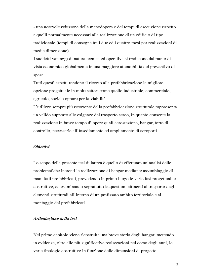 Anteprima della tesi: Hangar prefabbricato per il Boeing 737-300. Problematiche del trasporto e del montaggio, Pagina 2