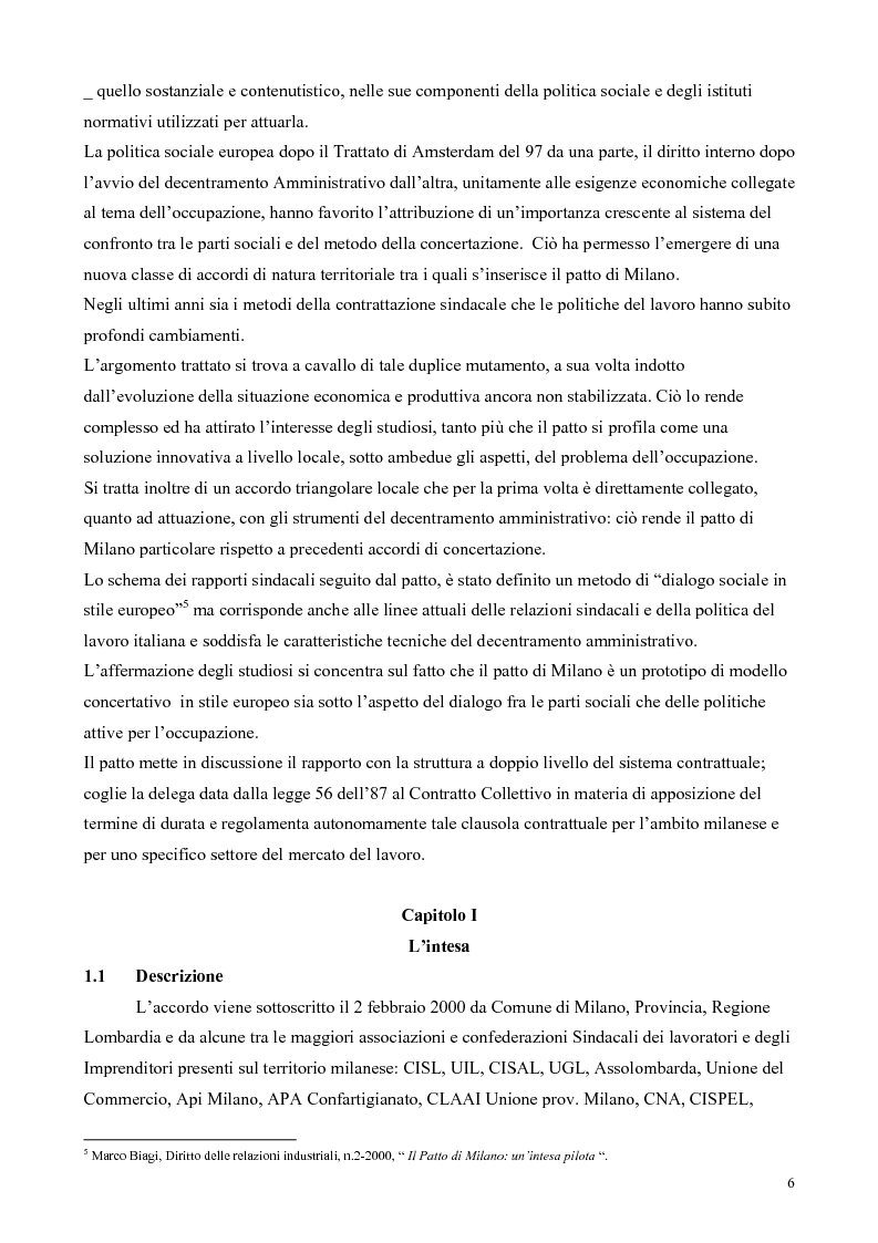 Anteprima della tesi: Il patto per il lavoro di Milano, Pagina 2