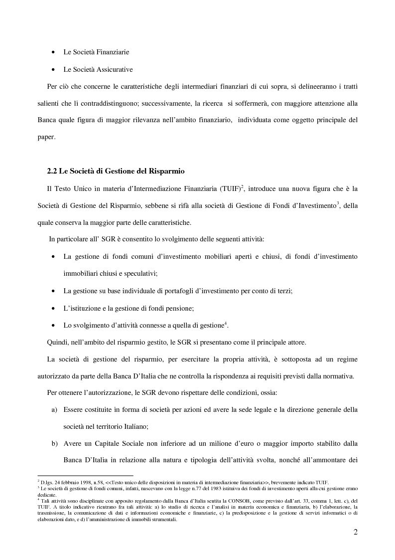 Anteprima della tesi: Gli Intermediari Finanziari: La Banca, Pagina 2