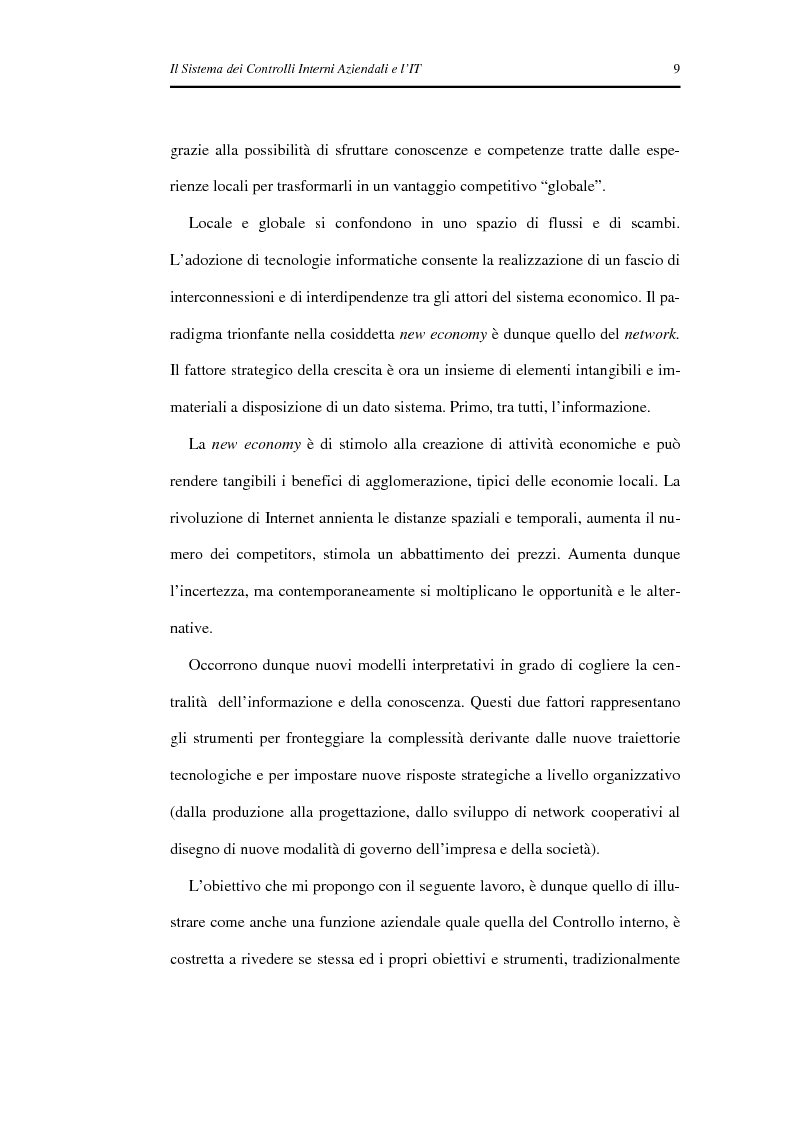 Anteprima della tesi: Il Sistema dei Controlli Interni Aziendali e l'IT, Pagina 5