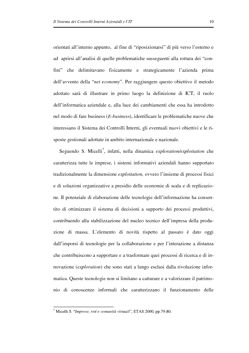 Anteprima della tesi: Il Sistema dei Controlli Interni Aziendali e l'IT, Pagina 6