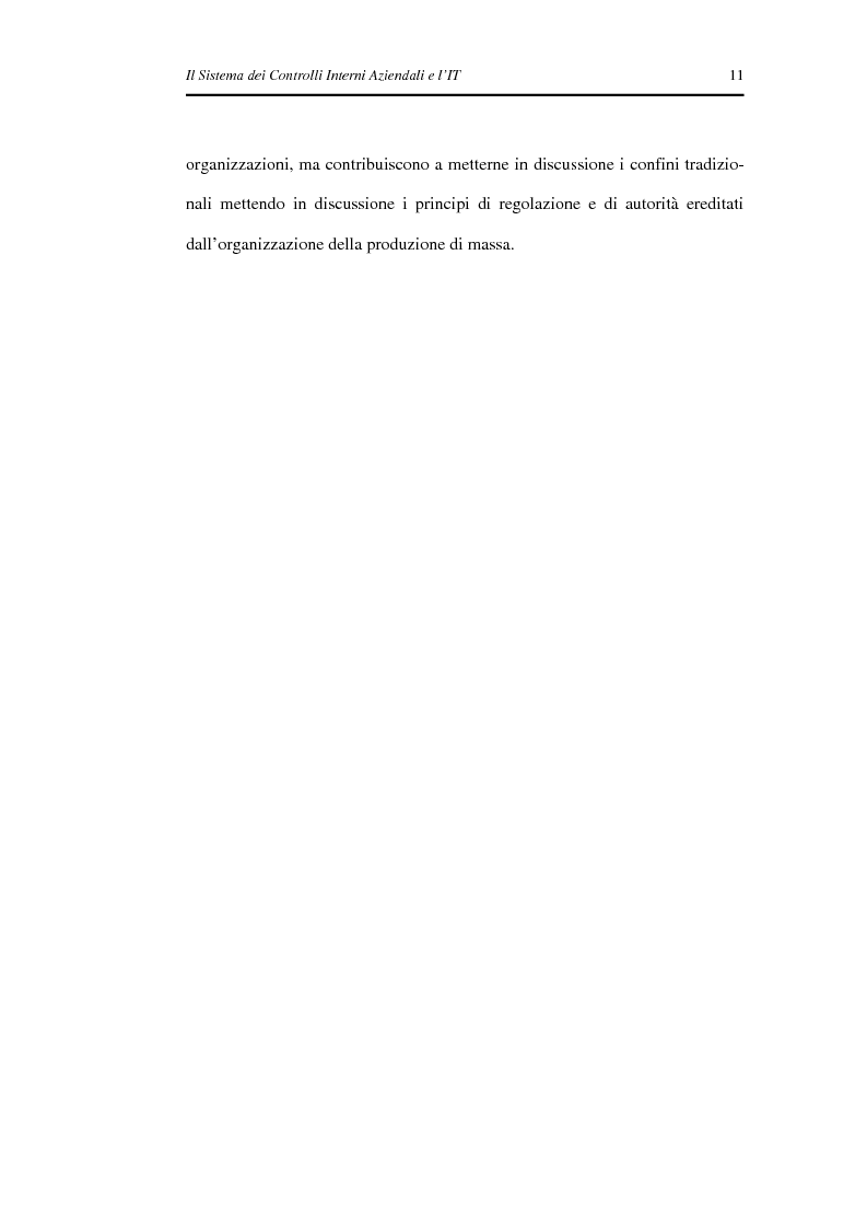 Anteprima della tesi: Il Sistema dei Controlli Interni Aziendali e l'IT, Pagina 7