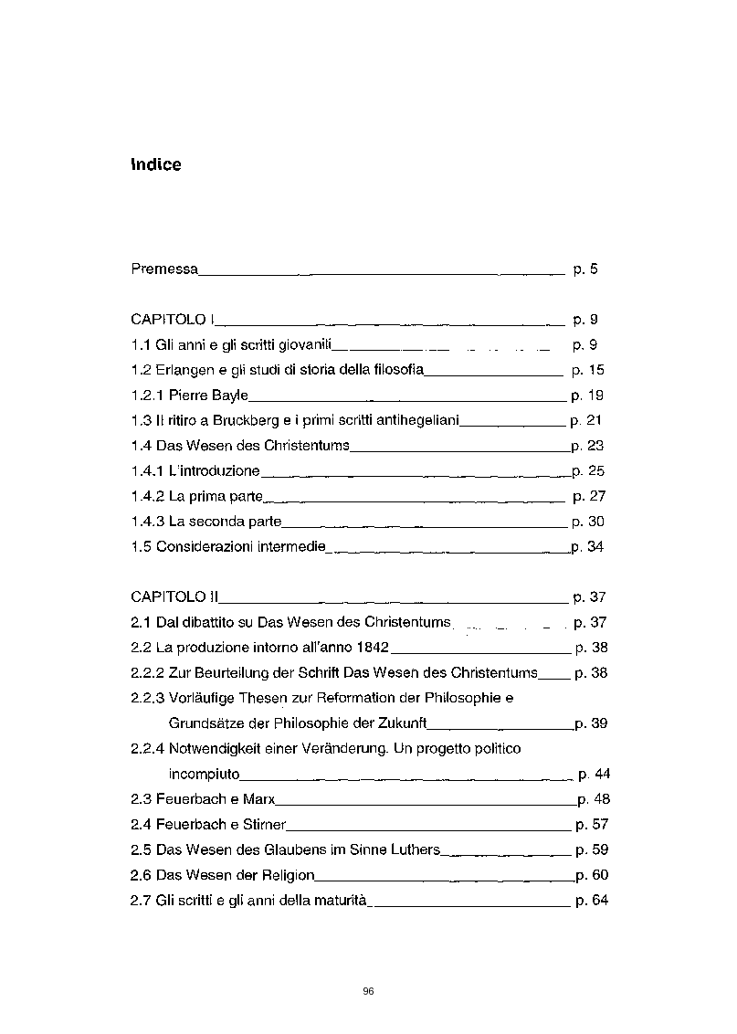 Indice della tesi: La questione etica nel pensiero di Ludwig Feuerbach, Pagina 1