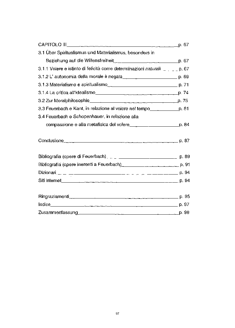 Indice della tesi: La questione etica nel pensiero di Ludwig Feuerbach, Pagina 2