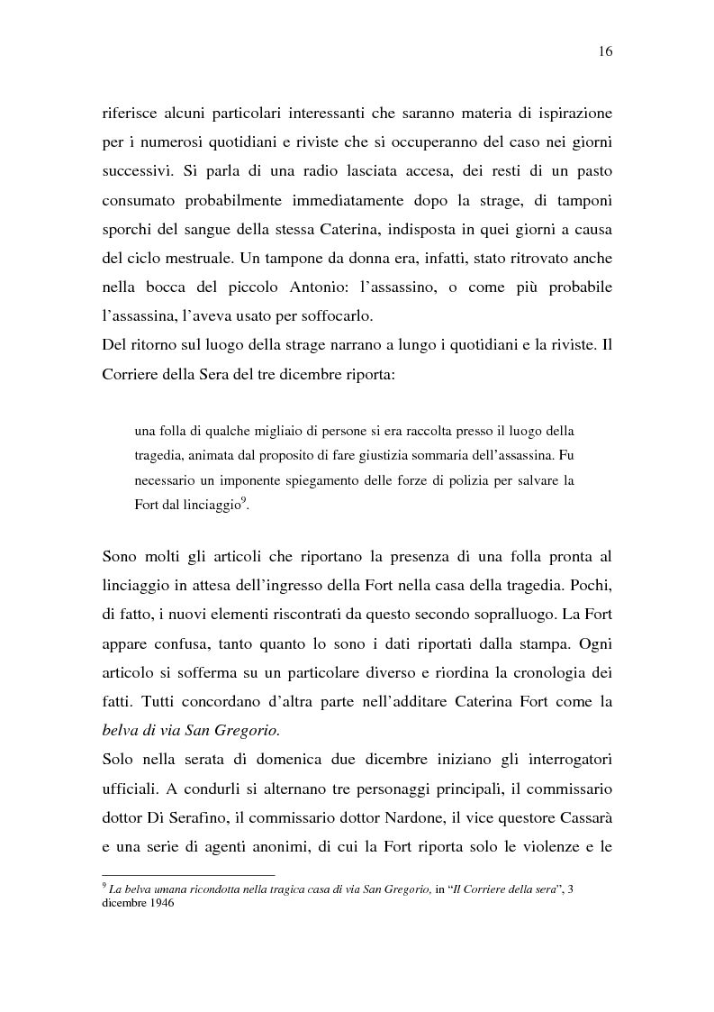 Anteprima della tesi: Rina Fort e il massacro di via san Gregorio: donne e violenza nell'Italia del dopoguerra, Pagina 12