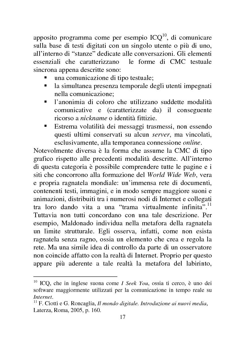 Anteprima della tesi: Weblog: diari senza lucchetti. Quando l'intimo diviene pubblico., Pagina 11
