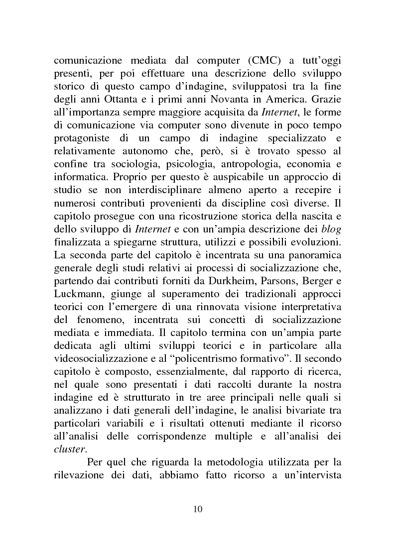 Anteprima della tesi: Weblog: diari senza lucchetti. Quando l'intimo diviene pubblico., Pagina 4