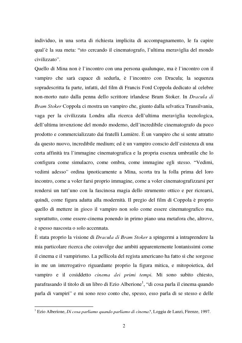 Anteprima della tesi: La condizione vampirica del cinema, Pagina 2
