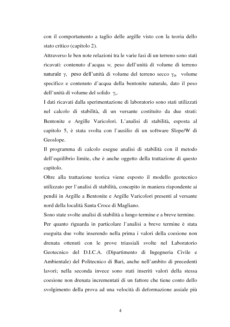 Anteprima della tesi: Influenza della velocità di deformazione in prove triassiali su bentonite dauna ai fini del calcolo di stabilità dei pendii, Pagina 4