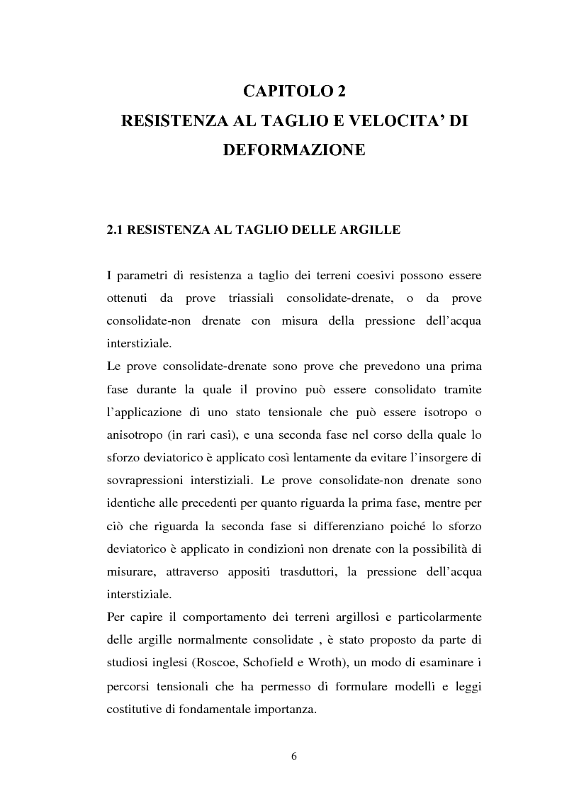 Anteprima della tesi: Influenza della velocità di deformazione in prove triassiali su bentonite dauna ai fini del calcolo di stabilità dei pendii, Pagina 6