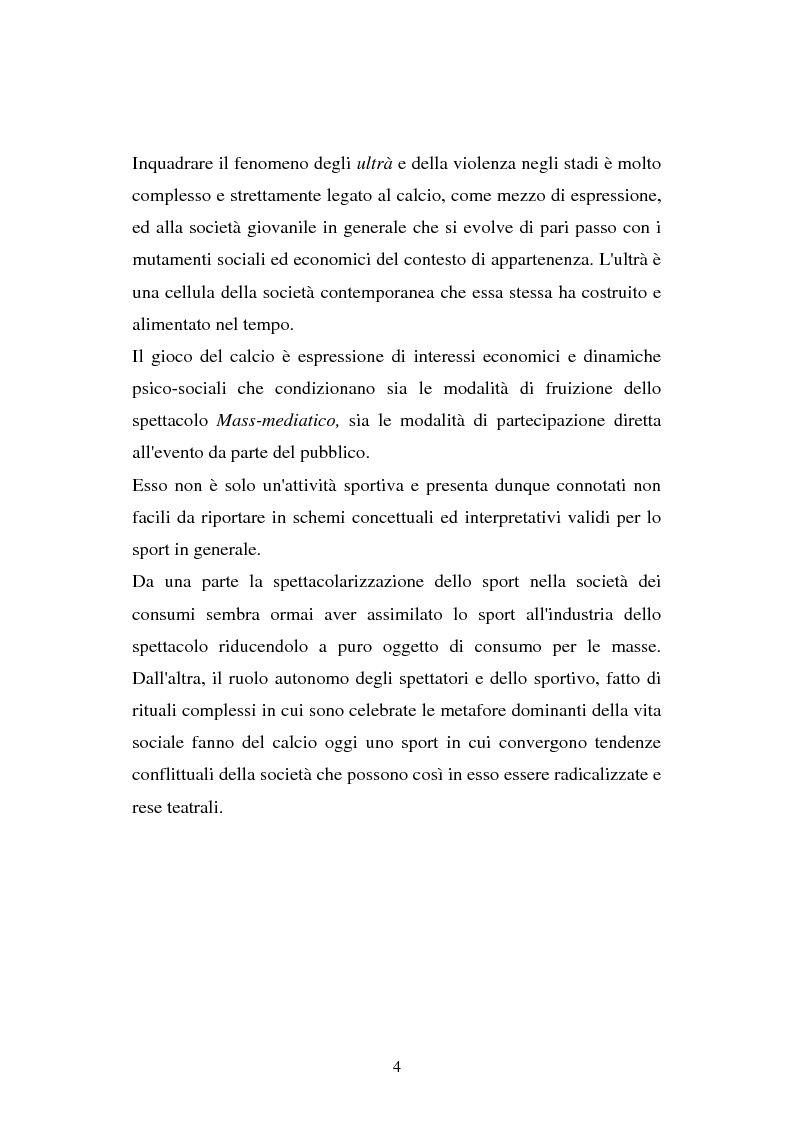 Anteprima della tesi: Aggressività e violenza negli stadi: il fenomeno degli ultrà, Pagina 3