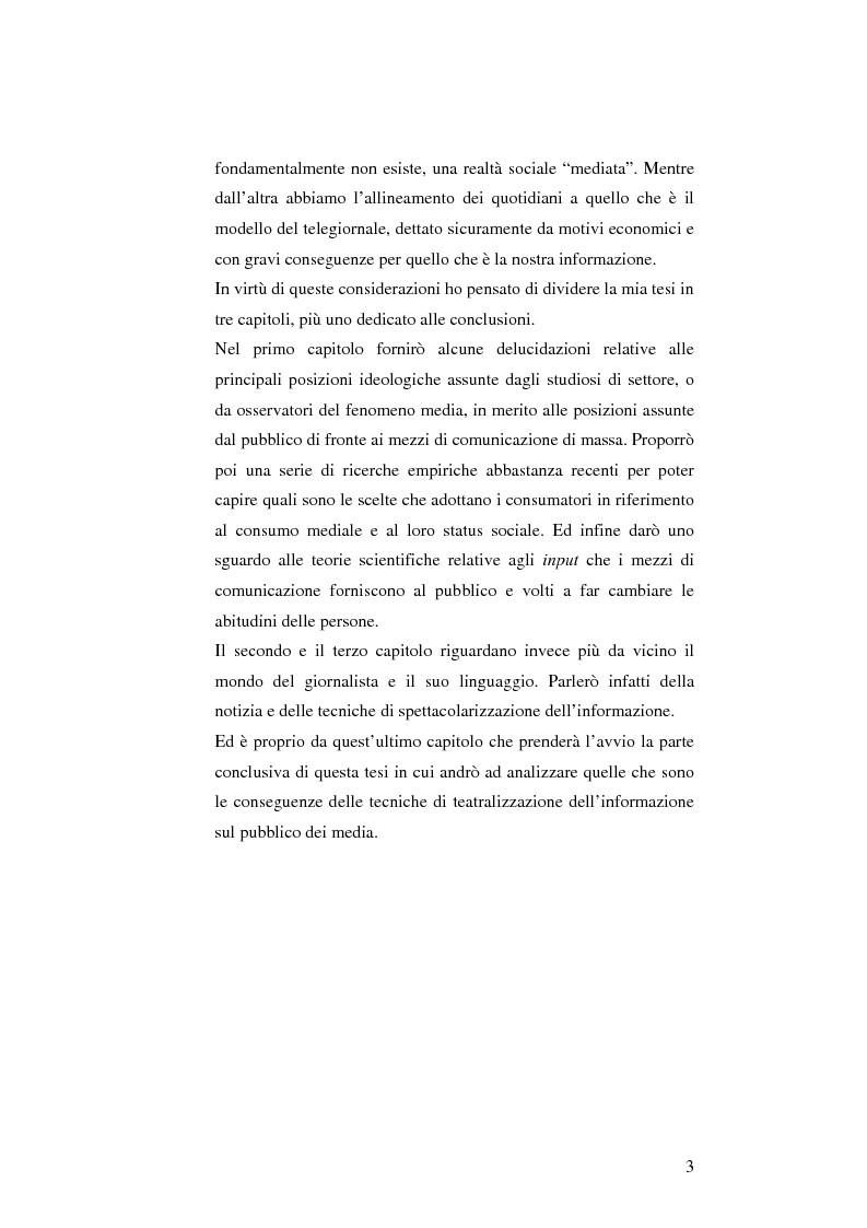 Anteprima della tesi: L'informazione come spettacolo: l'influenza delle tecniche di spettacolarizzazione sulla creazione dell'opinione pubblica e della realtà sociale, Pagina 3