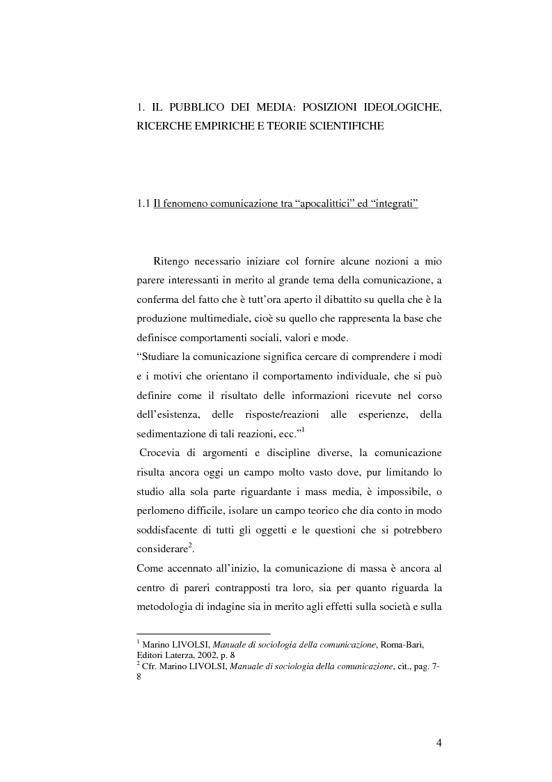 Anteprima della tesi: L'informazione come spettacolo: l'influenza delle tecniche di spettacolarizzazione sulla creazione dell'opinione pubblica e della realtà sociale, Pagina 4