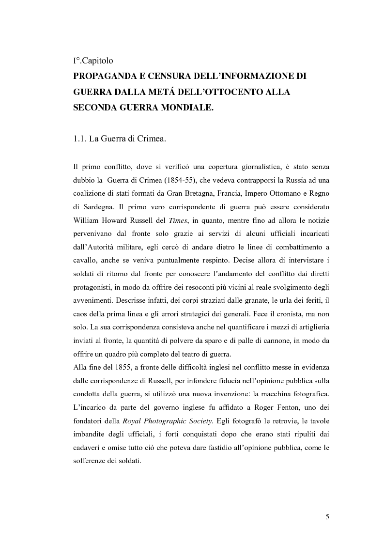 Anteprima della tesi: Informazione e mass media durante i conflitti bellici, Pagina 4