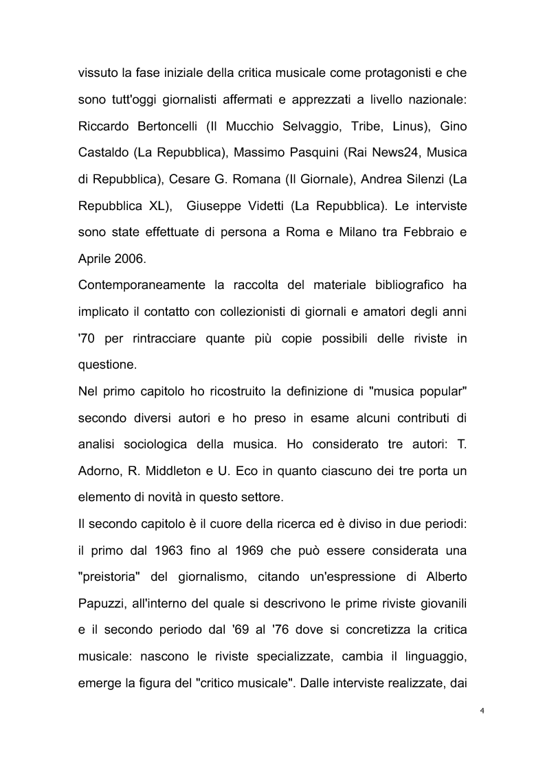 Anteprima della tesi: Origini del giornalismo musicale italiano nelle riviste specializzate degli anni '70, Pagina 2
