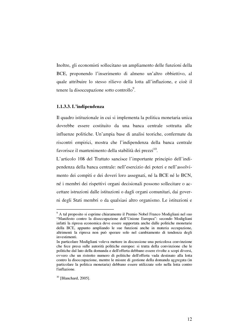 Anteprima della tesi: La politica monetaria della Banca Centrale Europea, Pagina 12
