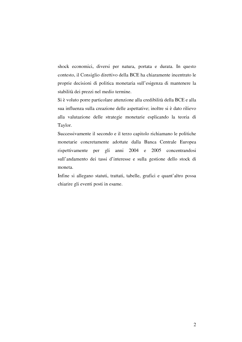 Anteprima della tesi: La politica monetaria della Banca Centrale Europea, Pagina 2