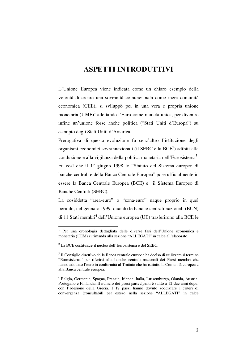 Anteprima della tesi: La politica monetaria della Banca Centrale Europea, Pagina 3
