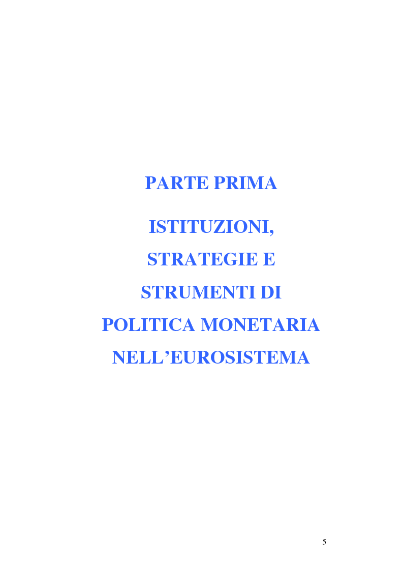 Anteprima della tesi: La politica monetaria della Banca Centrale Europea, Pagina 5