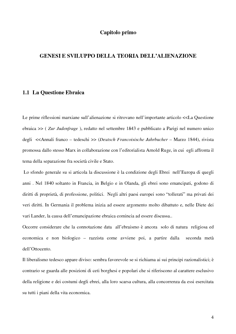 Anteprima della tesi: Alienazione in Marx, Pagina 3