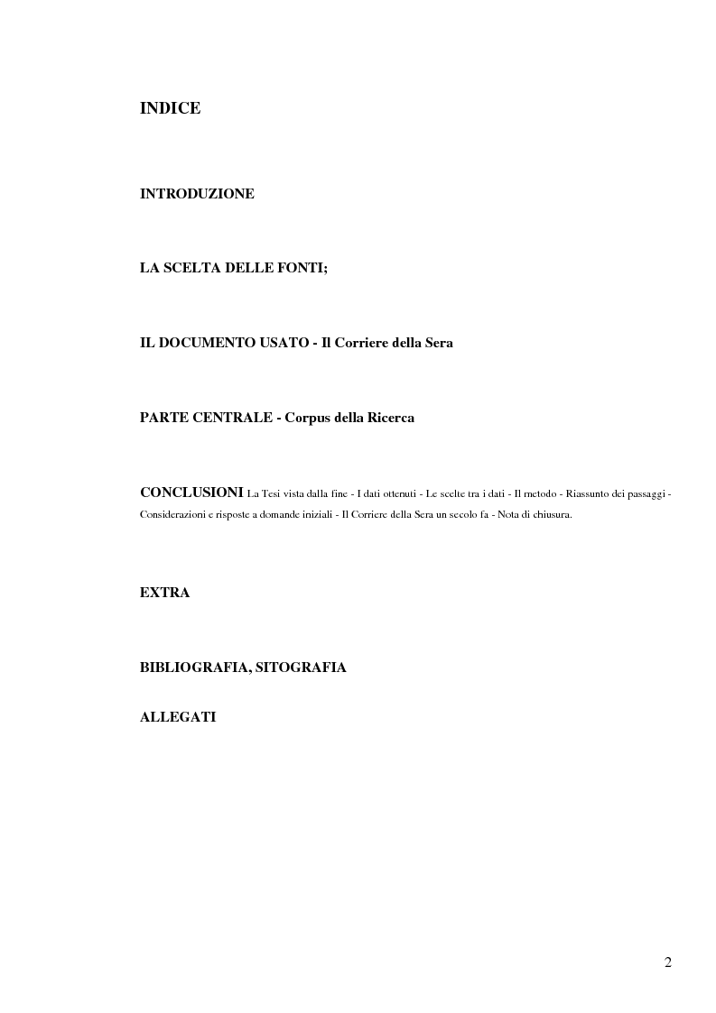 Indice della tesi: 1907: la crisi modernista nel ''Corriere della Sera'', Pagina 1