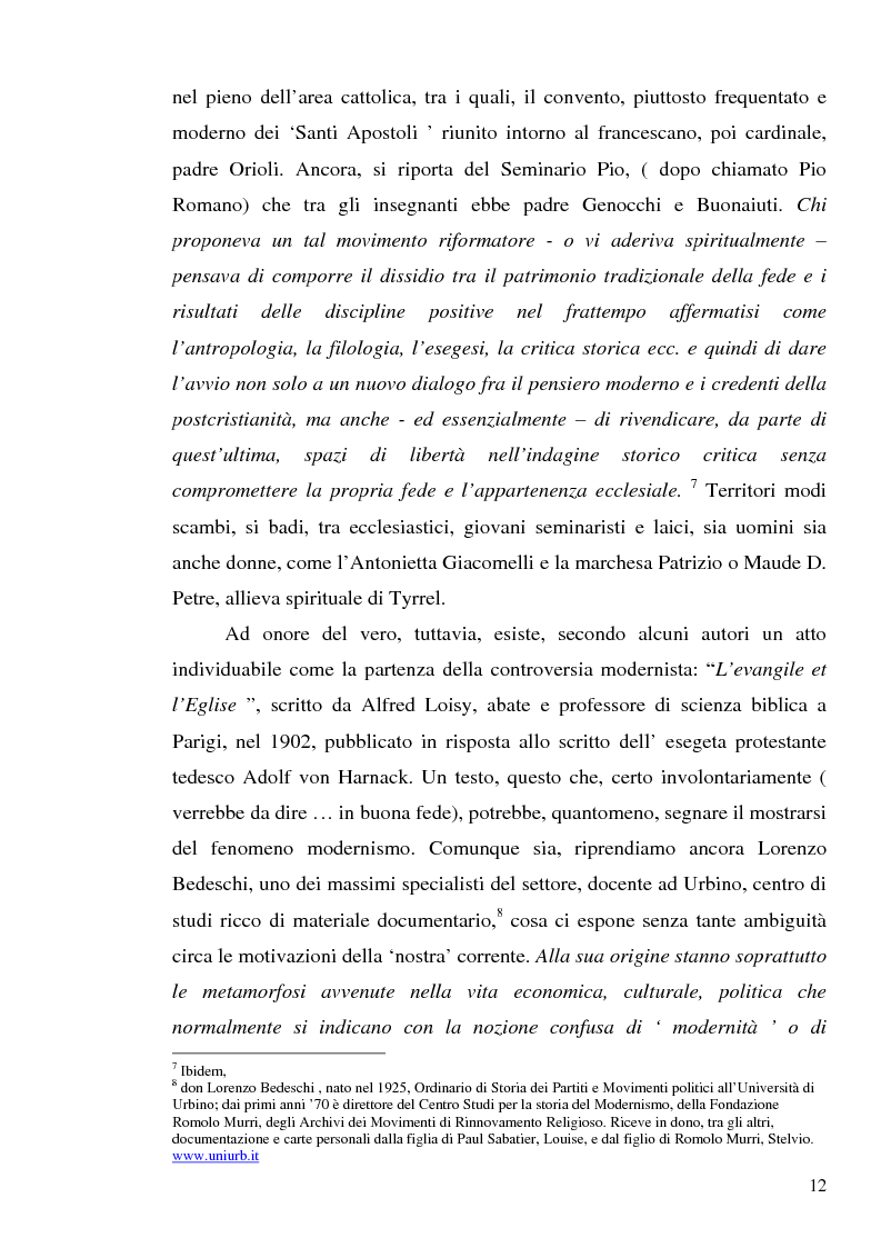 Anteprima della tesi: 1907: la crisi modernista nel ''Corriere della Sera'', Pagina 10