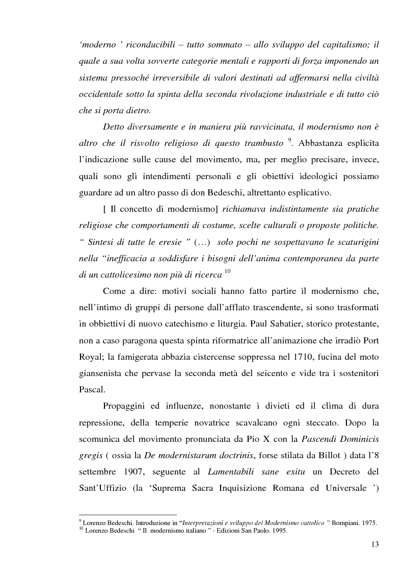 Anteprima della tesi: 1907: la crisi modernista nel ''Corriere della Sera'', Pagina 11