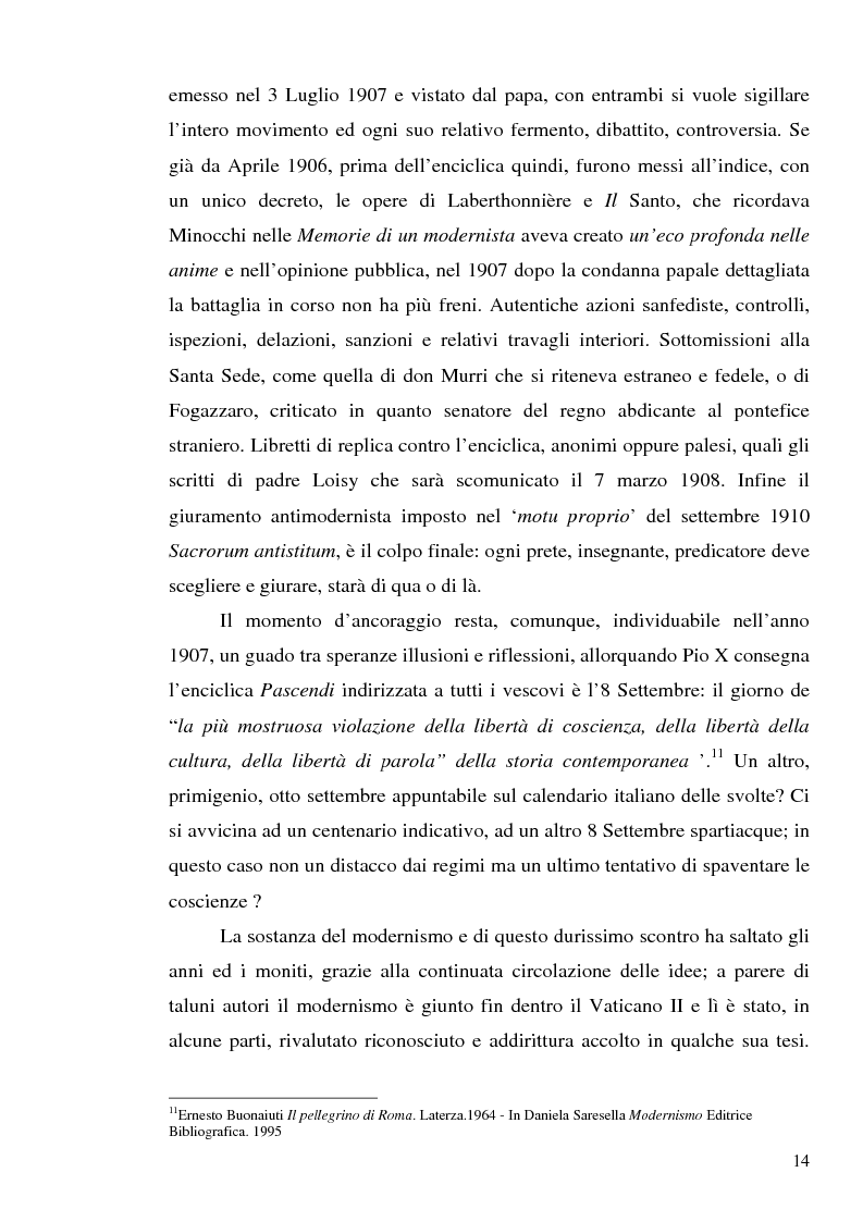 Anteprima della tesi: 1907: la crisi modernista nel ''Corriere della Sera'', Pagina 12