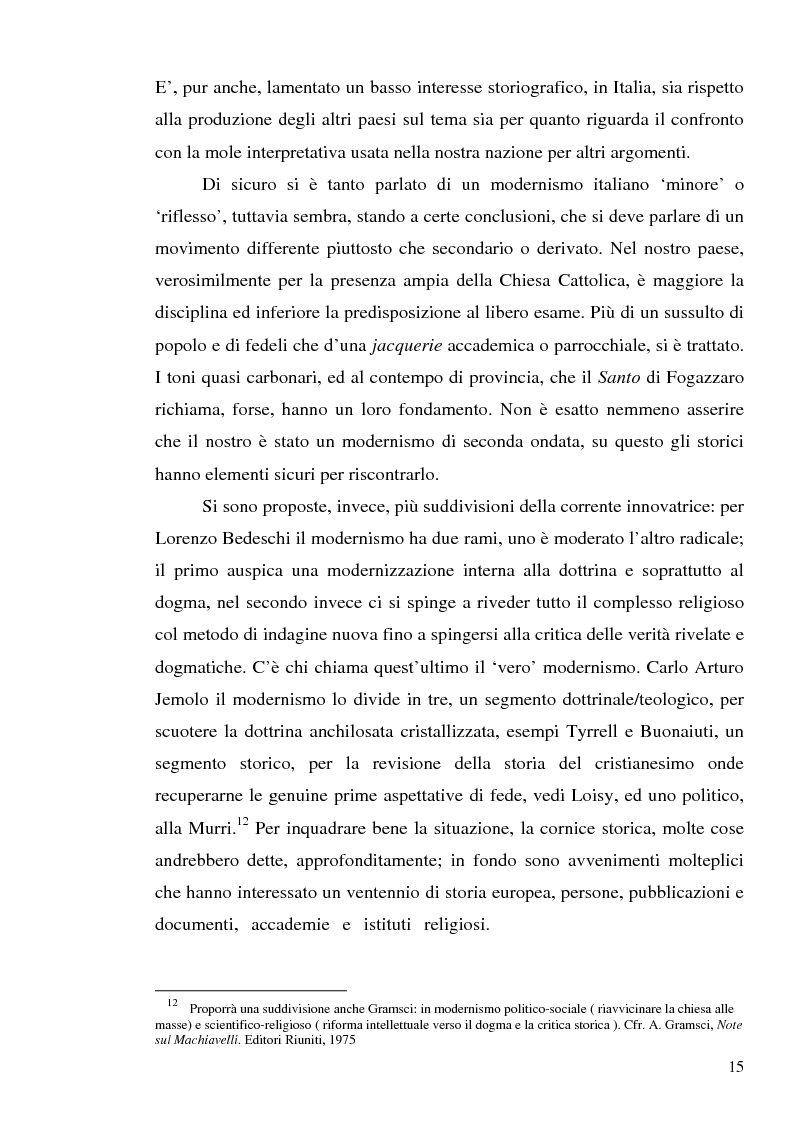 Anteprima della tesi: 1907: la crisi modernista nel ''Corriere della Sera'', Pagina 13