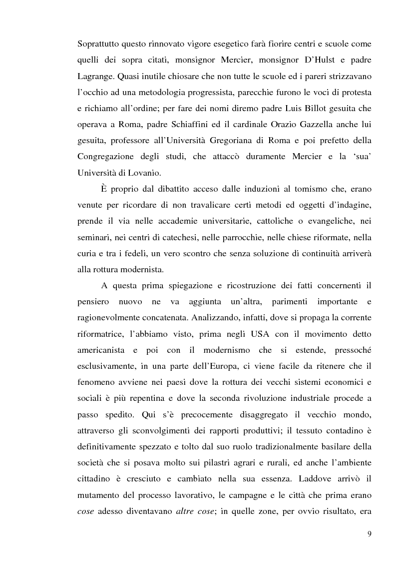 Anteprima della tesi: 1907: la crisi modernista nel ''Corriere della Sera'', Pagina 7