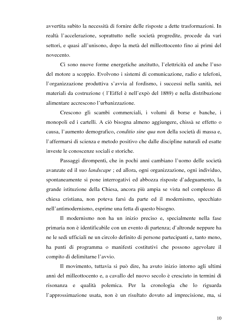 Anteprima della tesi: 1907: la crisi modernista nel ''Corriere della Sera'', Pagina 8
