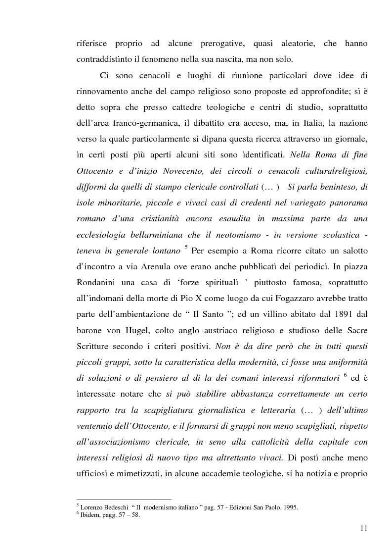 Anteprima della tesi: 1907: la crisi modernista nel ''Corriere della Sera'', Pagina 9