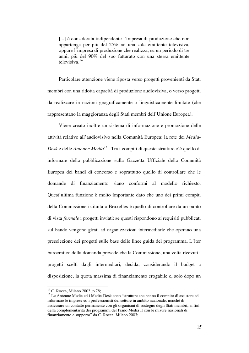 Anteprima della tesi: L'Europa dei giovani: sovvenzioni e finanziamenti per giovani registi, Pagina 13