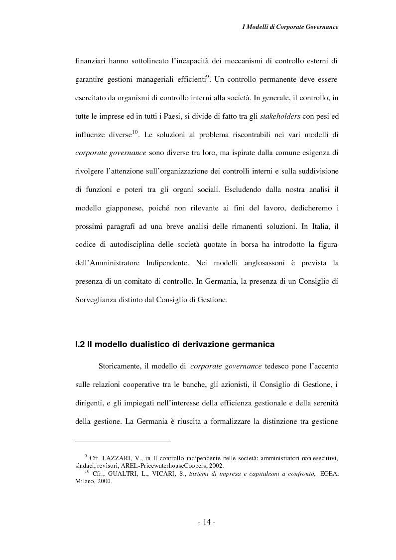 Anteprima della tesi: Gli amministratori indipendenti nella corporate governance italiana, Pagina 10