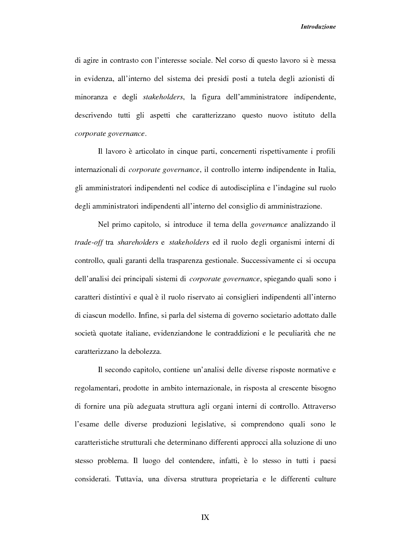 Anteprima della tesi: Gli amministratori indipendenti nella corporate governance italiana, Pagina 5