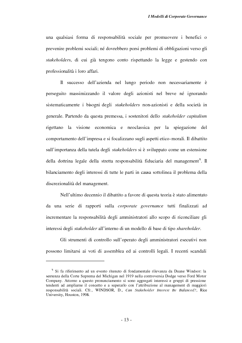 Anteprima della tesi: Gli amministratori indipendenti nella corporate governance italiana, Pagina 9