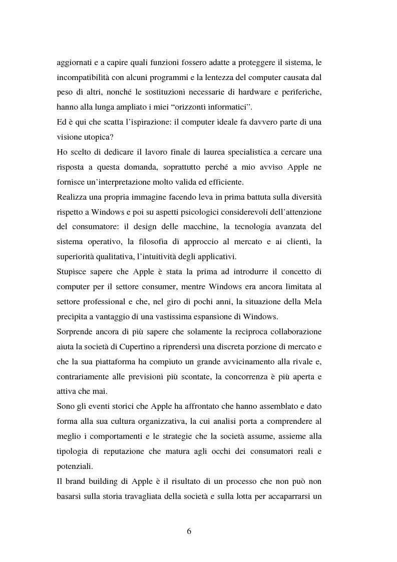 Anteprima della tesi: Aspetti psicologici del processo di brand building nel campo informatico. Il caso Mac., Pagina 2