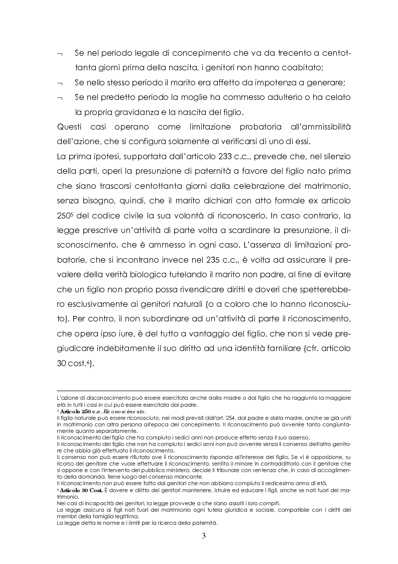Anteprima della tesi: L'azione di disconoscimento della paternità, Pagina 2