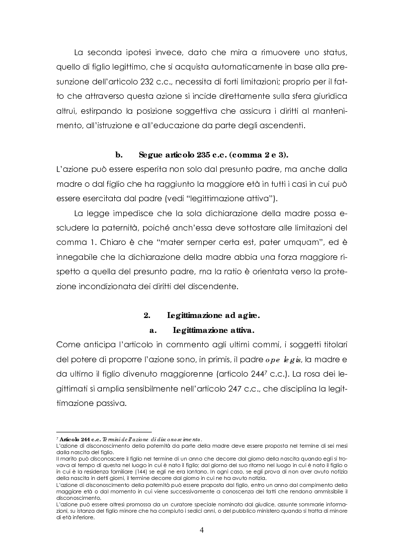 Anteprima della tesi: L'azione di disconoscimento della paternità, Pagina 3
