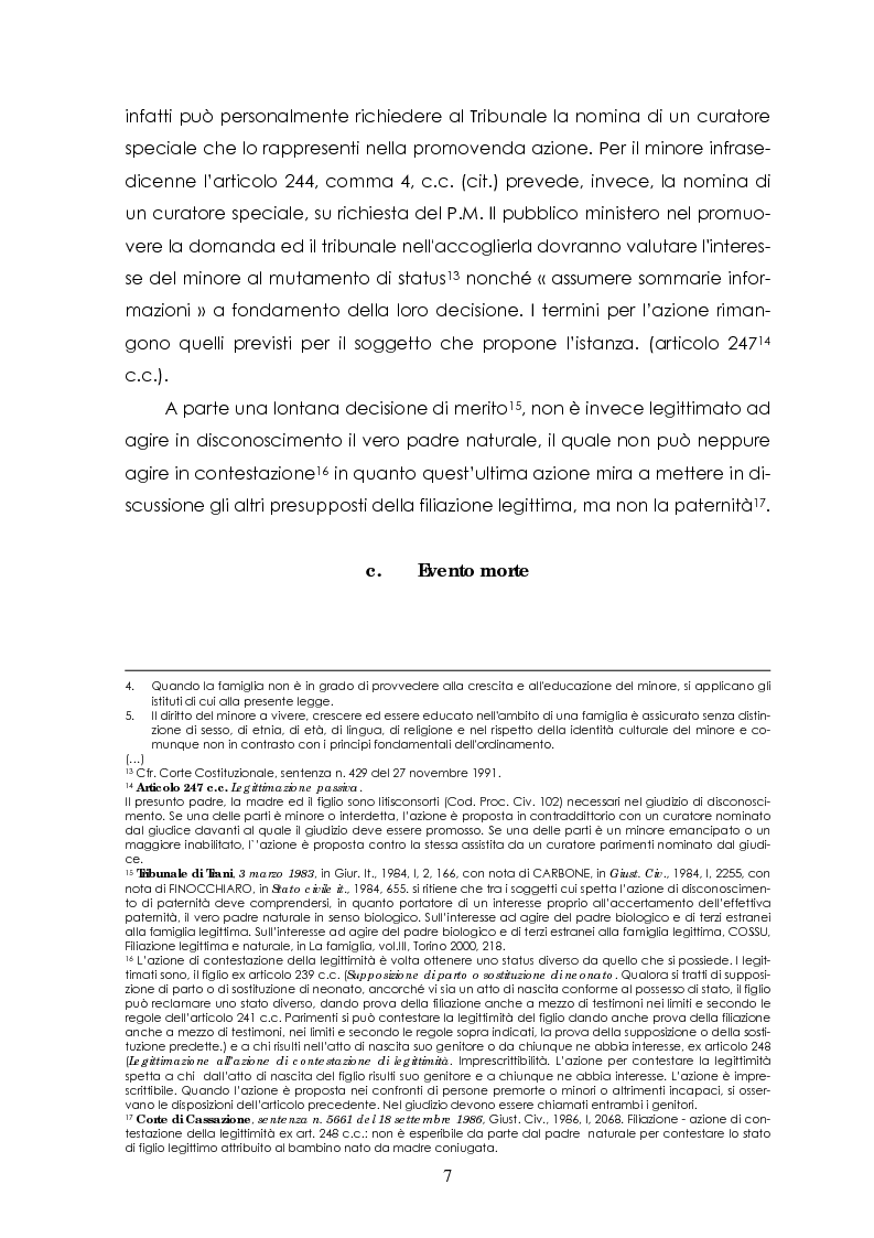 Anteprima della tesi: L'azione di disconoscimento della paternità, Pagina 6