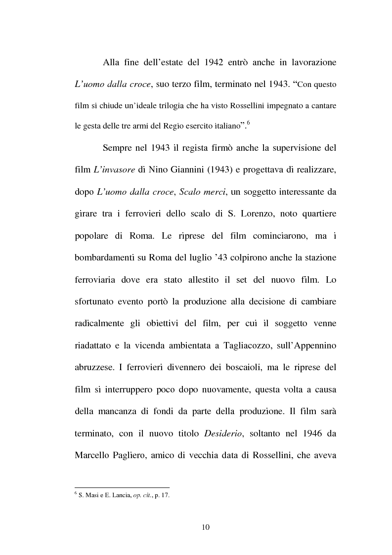 Anteprima della tesi: La continuità tematica ed artistica di Roberto Rossellini da ''La nave bianca'' a ''Germania anno zero'', Pagina 10