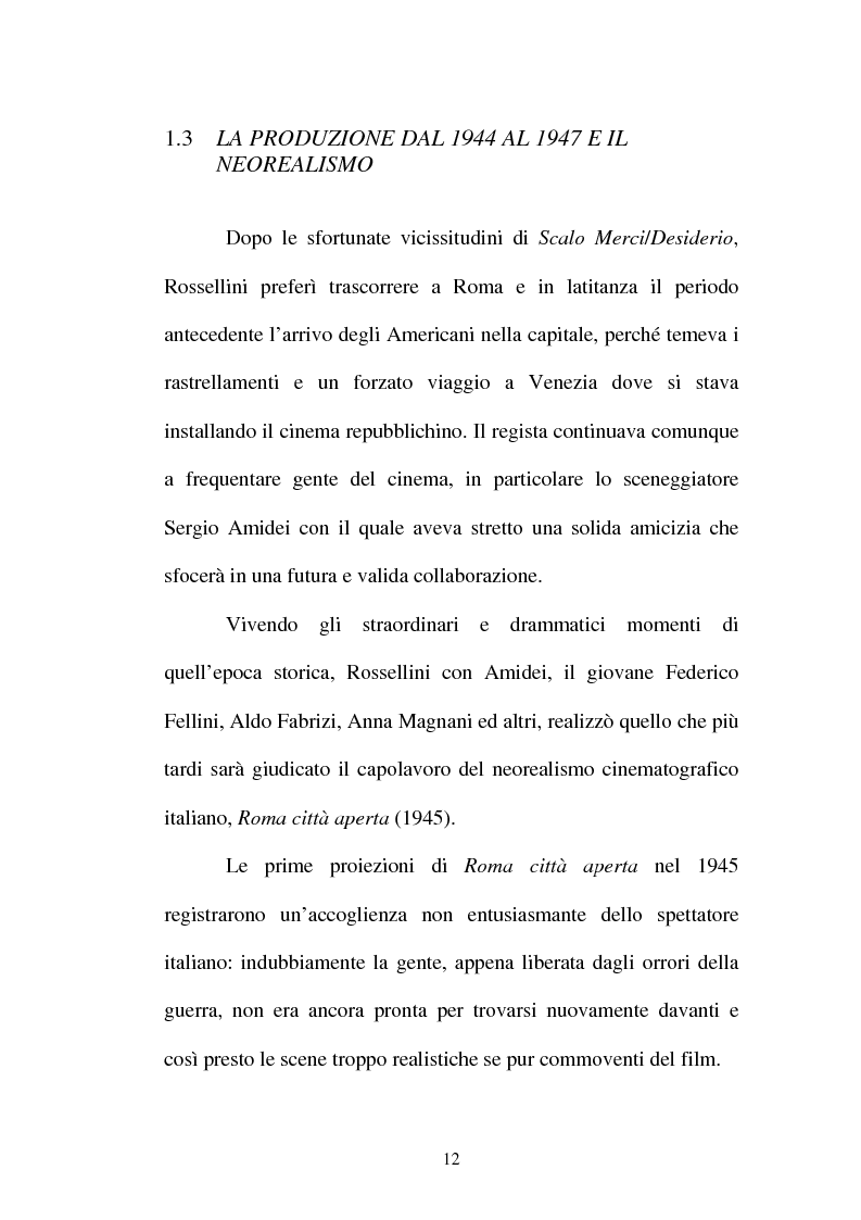 Anteprima della tesi: La continuità tematica ed artistica di Roberto Rossellini da ''La nave bianca'' a ''Germania anno zero'', Pagina 12