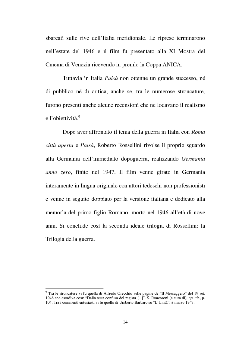Anteprima della tesi: La continuità tematica ed artistica di Roberto Rossellini da ''La nave bianca'' a ''Germania anno zero'', Pagina 14