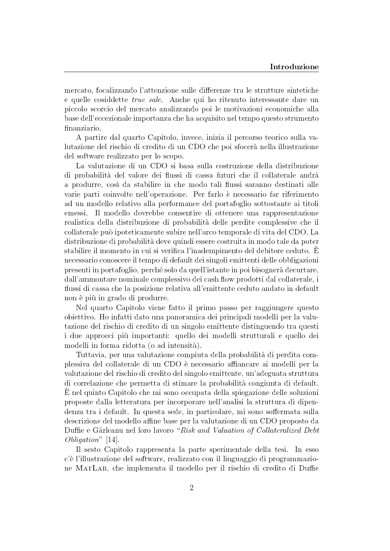 Anteprima della tesi: La cartolarizzazione del rischio di credito: il caso dei CDO, Pagina 2