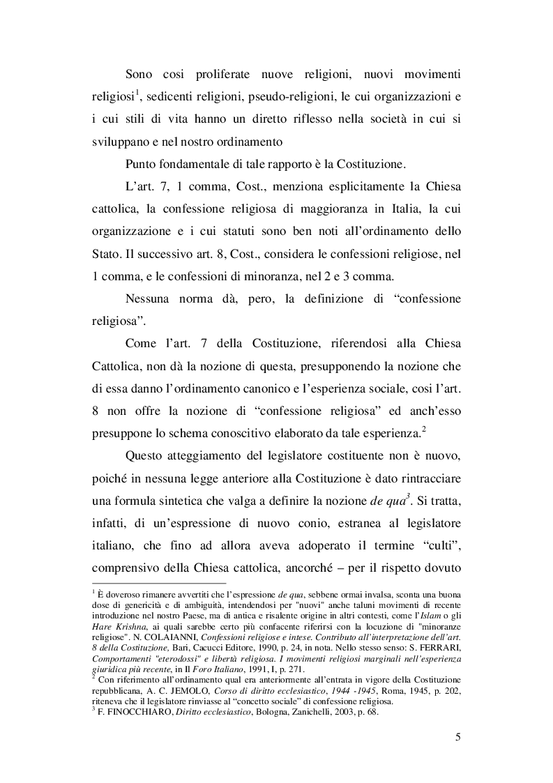 Anteprima della tesi: La nozione di confessione religiosa nell'ordinamento giuridico italiano e spagnolo, Pagina 6